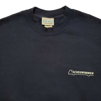 Fruit Of The Loom 90's Scheuwimmer Blue Cropped Sweatshirt Womens UK Size L