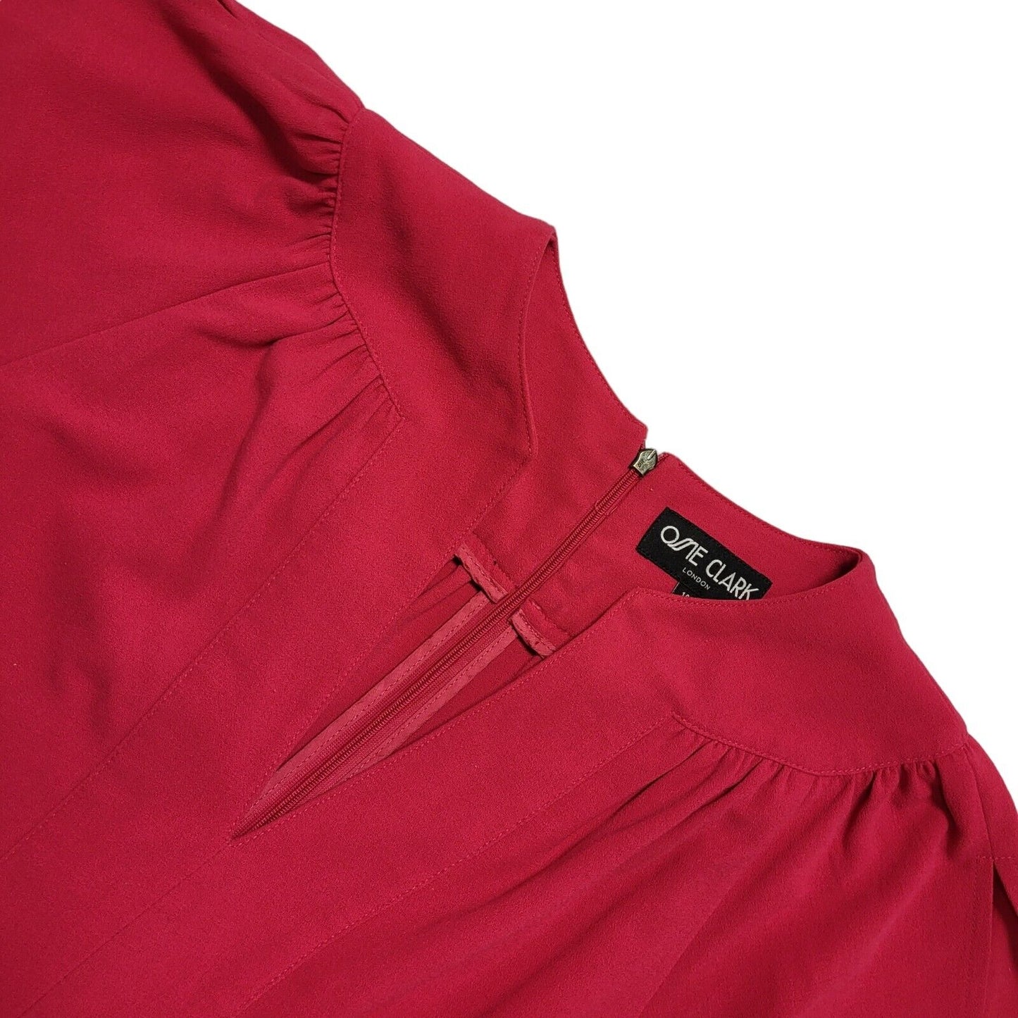 One Clark Vintage 80's Pink A-Line Midi Dress Womens UK 14