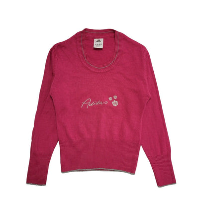Adidas Pink Y2K Round Neck Jumper Womens Size XS