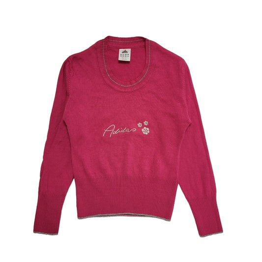 Adidas Pink Y2K Round Neck Jumper Womens Size XS