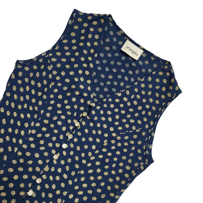 Principles Vintage 80s Blue Polka Sleeveless Dress Uk Women's Size 10