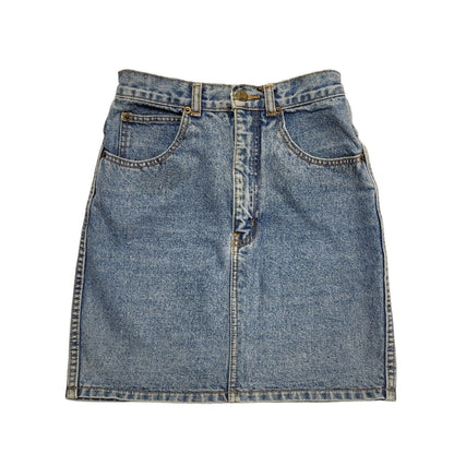 Ice 90s Vintage Blue Acid Wash Denim Mini Skirt Uk Women's Size XS W24