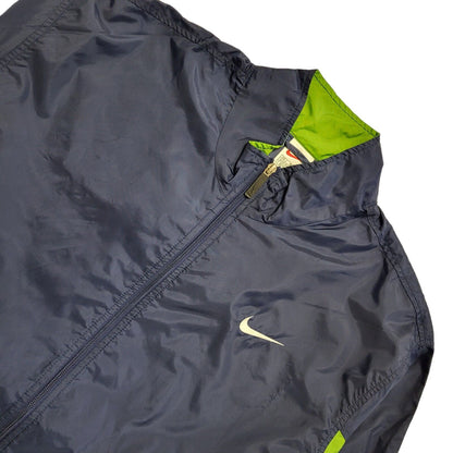 Nike 90s Vintage Navy Blue Green Tracksuit Top / Jacket Uk Men's Size Large