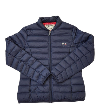 Schott Navy Blue Zip Up Down Quilted Puffer Jacket Women's Size XL