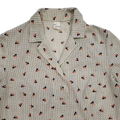 70s Vintage Collared Shift Daywear Dress Women's 16