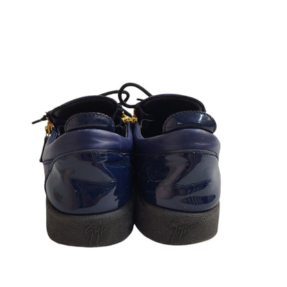 Giuseppe Zanotti Dark Blue Leather Casual Flat Shoes Uk Women's Size 9