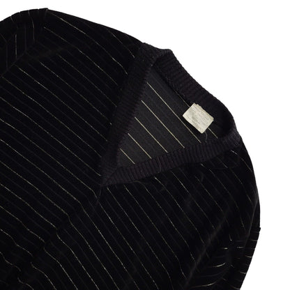 Vintage 70s Black V-Neck Jumper Uk Women's Size Medium