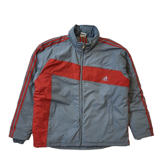 Adidas Y2K Vintage Red & Grey Zip Up Sports Jacket Men's Size Large