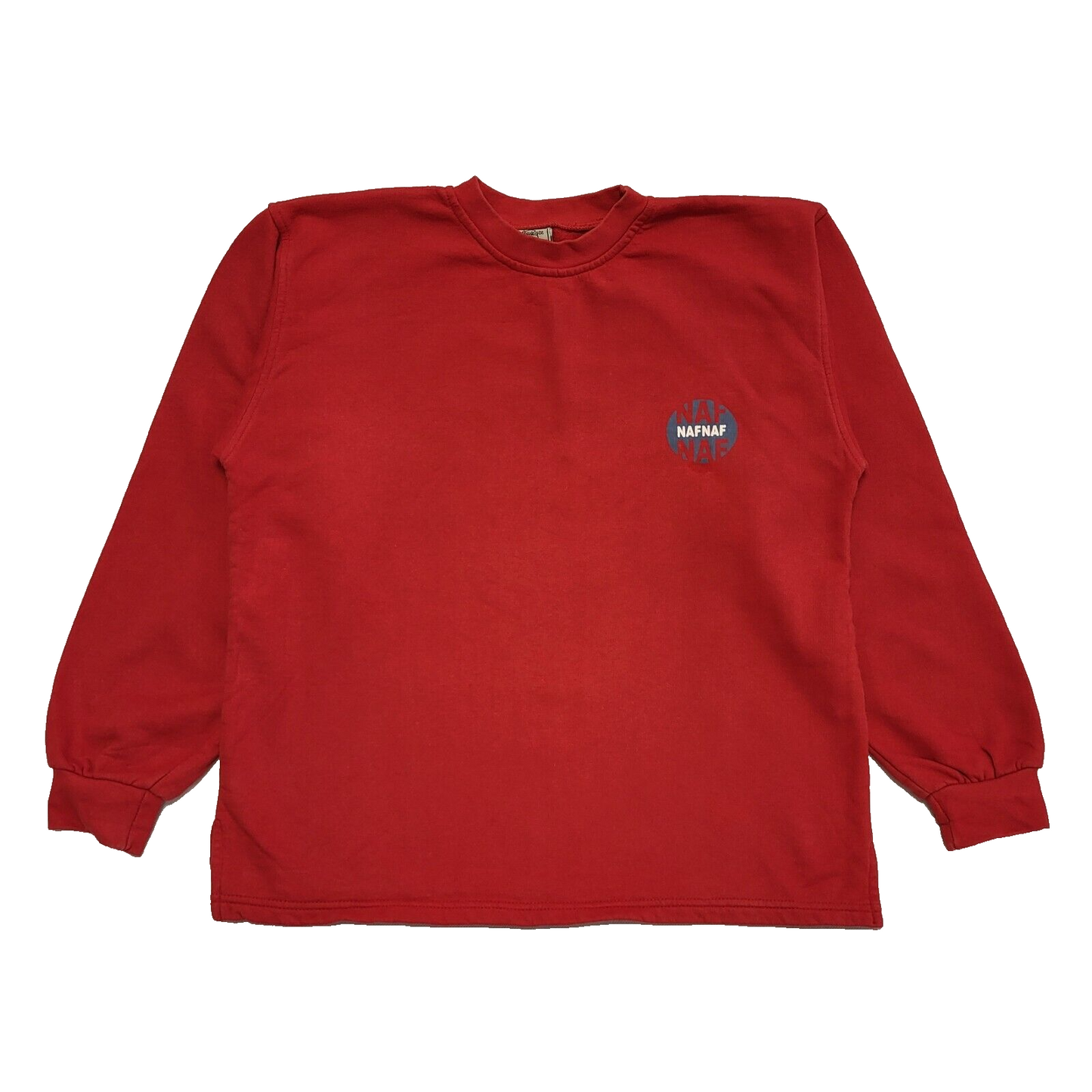 Naf Naf Vintage 90's Red Over-sized Sweatshirt Uk Women's Size M