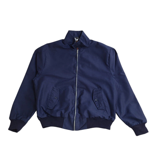 Vintage 90's Navy Blue Full Zip Bomber Jacket UK Men's Size L