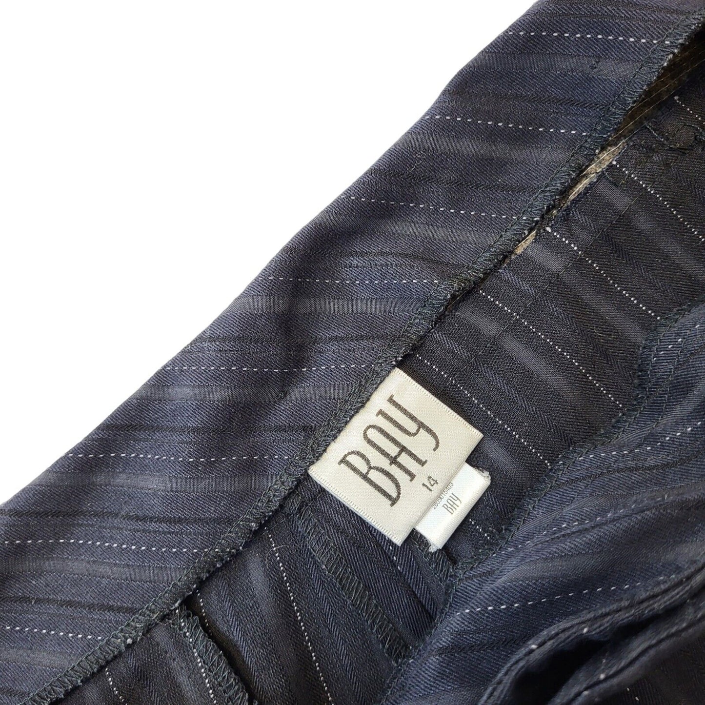 Bay Black Y2K Vintage Striped Bootcut Trousers Women's Size 14 W32 L31