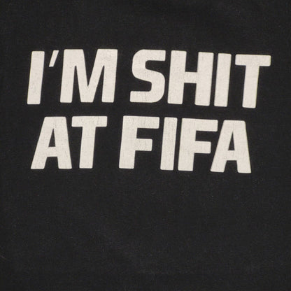 Gildan Football Fifa Black Vintage Y2K  Short Sleeve T-Shirt Uk Men's L