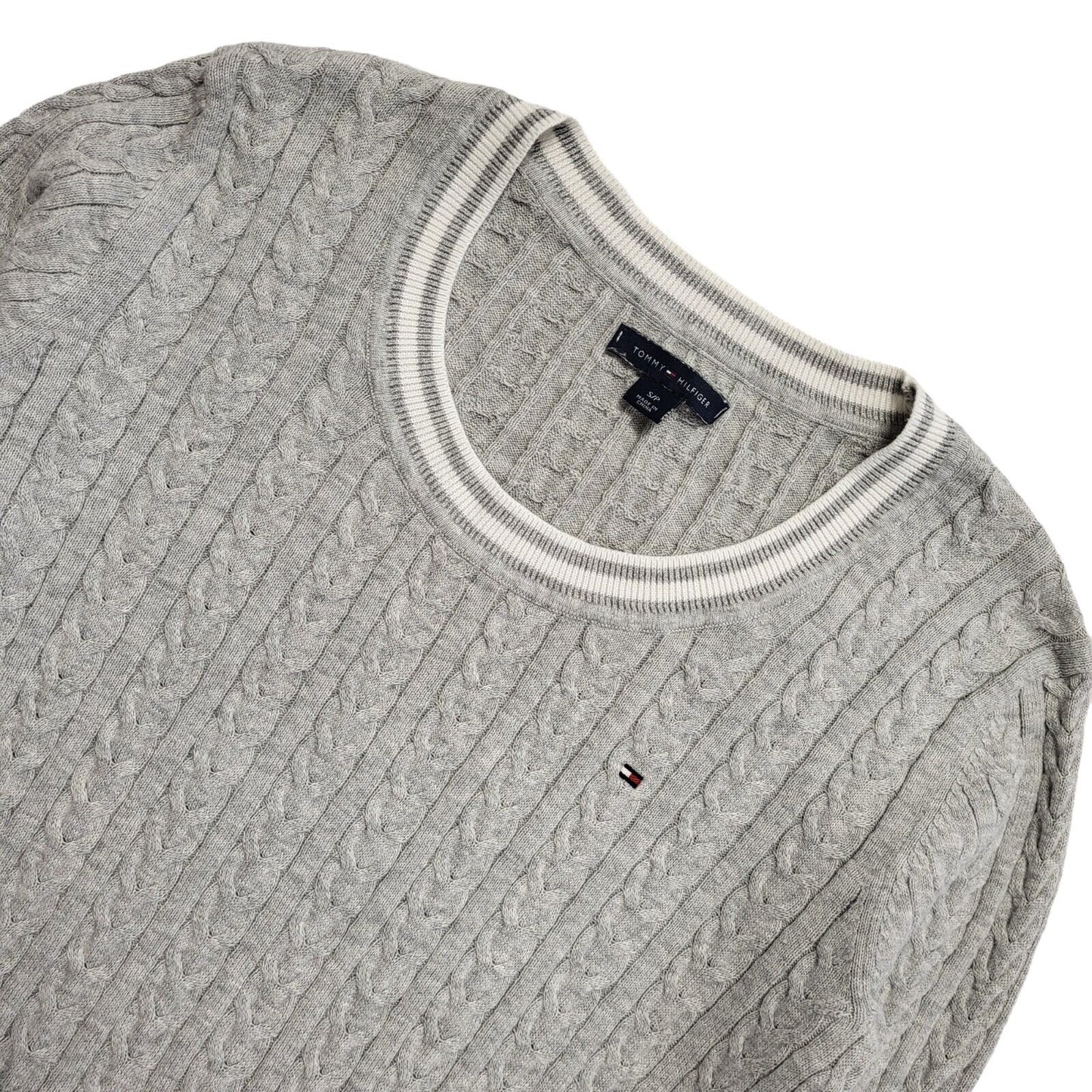 Tommy Hilfiger 90s Vintage Grey Long Sleeve Round Neck Jumper Women's Size S