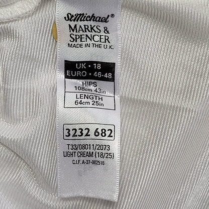 Marks and Spencer Vintage 80's Cream Slip Skirt Womens UK 18 W36