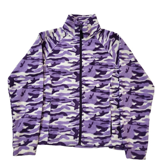 Columbia Purple Camo Zip Up Fleece Jacket Boy's/Girls Size XL