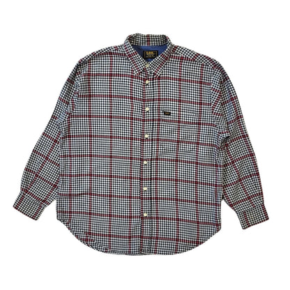 90s Vintage Lee Black White Check Cotton Shirt Men's Size Medium