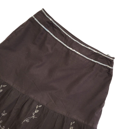 Sixth Sense Brown Vintage Y2K  Pleated Skirt Uk Women's Size 14 W32