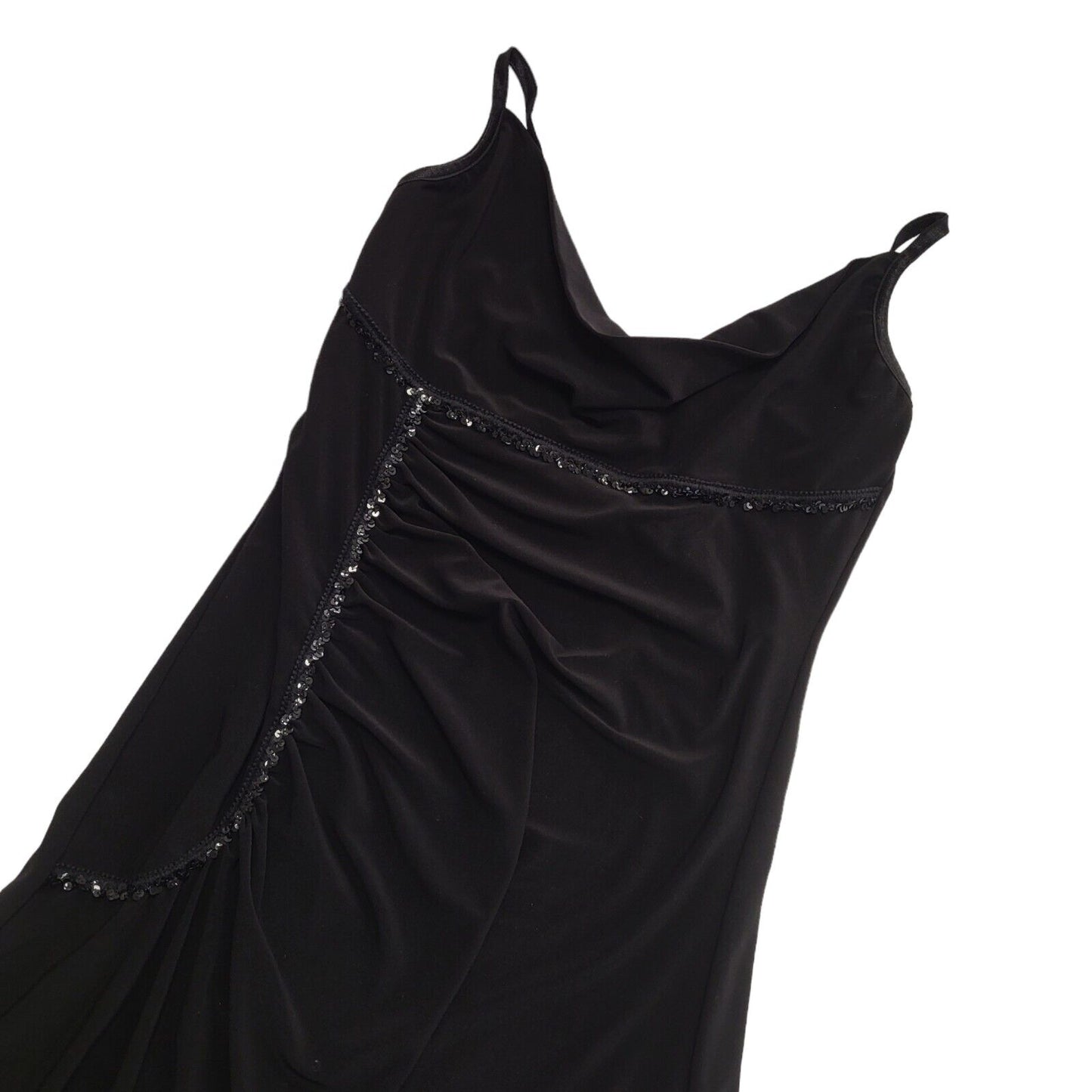 Spin 90s Vintage Scrappy Cowl Neck Black Dress Women's Size M