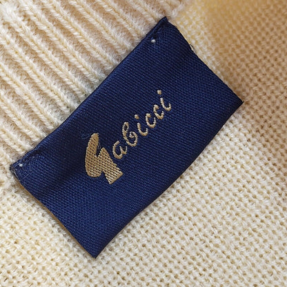 Gabicci Yellow Striped V-Neck Vintage 90's Jumper Men's UK M