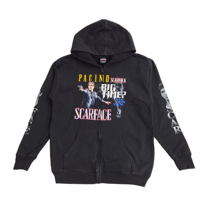 Rock@Tees Black Scarface Pacino Full Zip Black Hoodie Men's UK Size XL