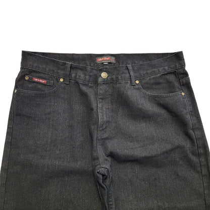 Life Of Glory Black Y2k Straight Denim Jeans Uk Men's Size XL W36 L33