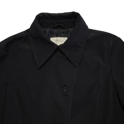 Next Black Vintage 90s k Button & Belt Rain Coat Uk Women's Size 12