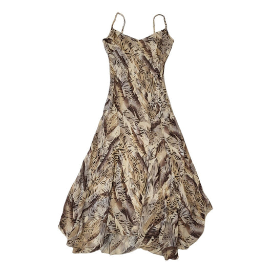 Vintage Per Una 90s Beige Tiger Print Dress Uk Women's Size 10