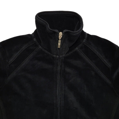 Champion  Y2K Black Full Zip Velour Tracksuit Jacket Women's UK Size Small