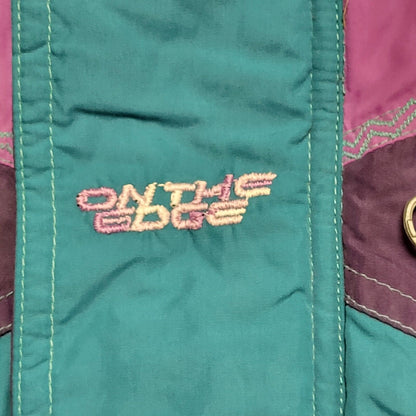 On The Edge 90s Purple & Teal Zip & Snap Jacket Uk Men's Size Medium