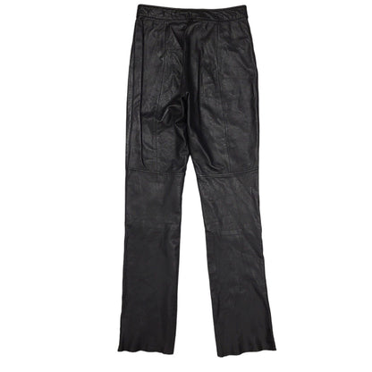 Wilsons Maxima 90s Straight Leg Black Leather Trousers Uk Women's 10 W28 L34