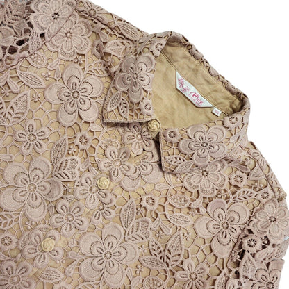 Pink Vintage 90s Pink Crochet Blouse Uk Women's Size 16