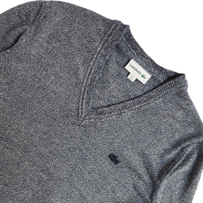 Lacoste Vintage 90's Grey V-Neck Jumper UK Men's Size Small