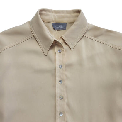 Wallis Vintage 90s Yellow Relaxed Fit Long Sleeve Shirt UK Women's Size 10