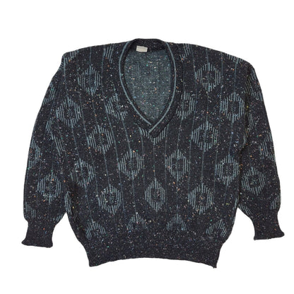Jufi 80s Vintage V-Neck Jumper Men's Size Large