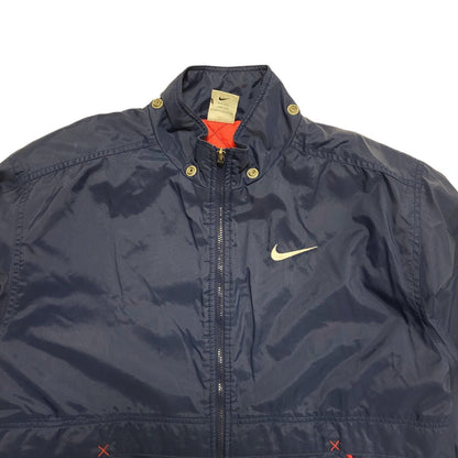Nike 90s Vintage Navy Blue Zip Up Windbreaker Jacket UK Men's Size XL