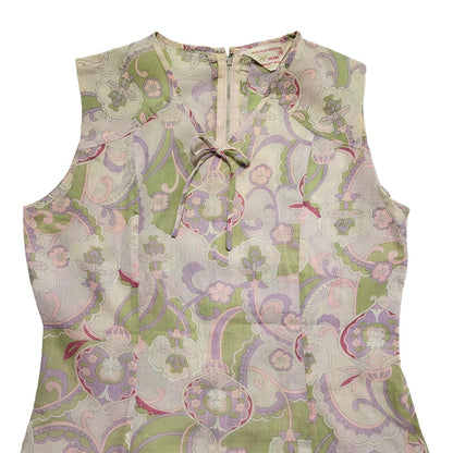 H Band Vintage 60s Pink & Purple Sleeveless Daywear Dress Women's Size 10