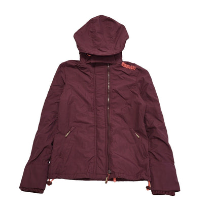 Superdry Wind Cheater Burgundy Hooded Jacket Uk Women's Size S