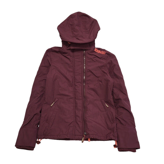 Superdry Wind Cheater Burgundy Hooded Jacket Uk Women's Size S