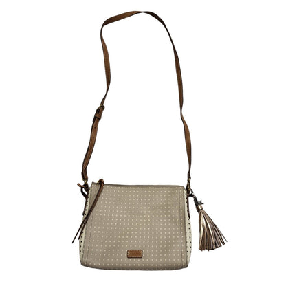 Fossil Grey & Brown Leather Shoulder Bag Uk Women's 8" x 10"