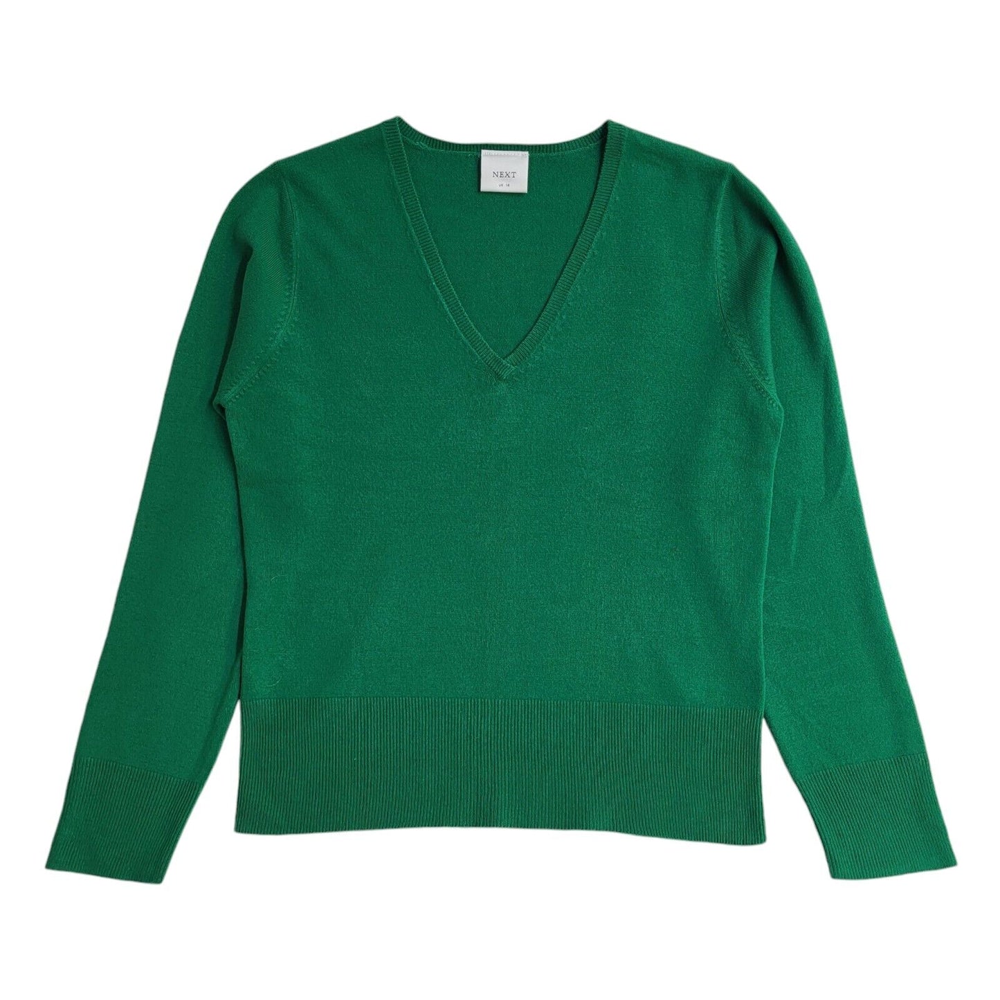 Next V-Neck Green Vintage 90's Jumper UK Women's Size 14