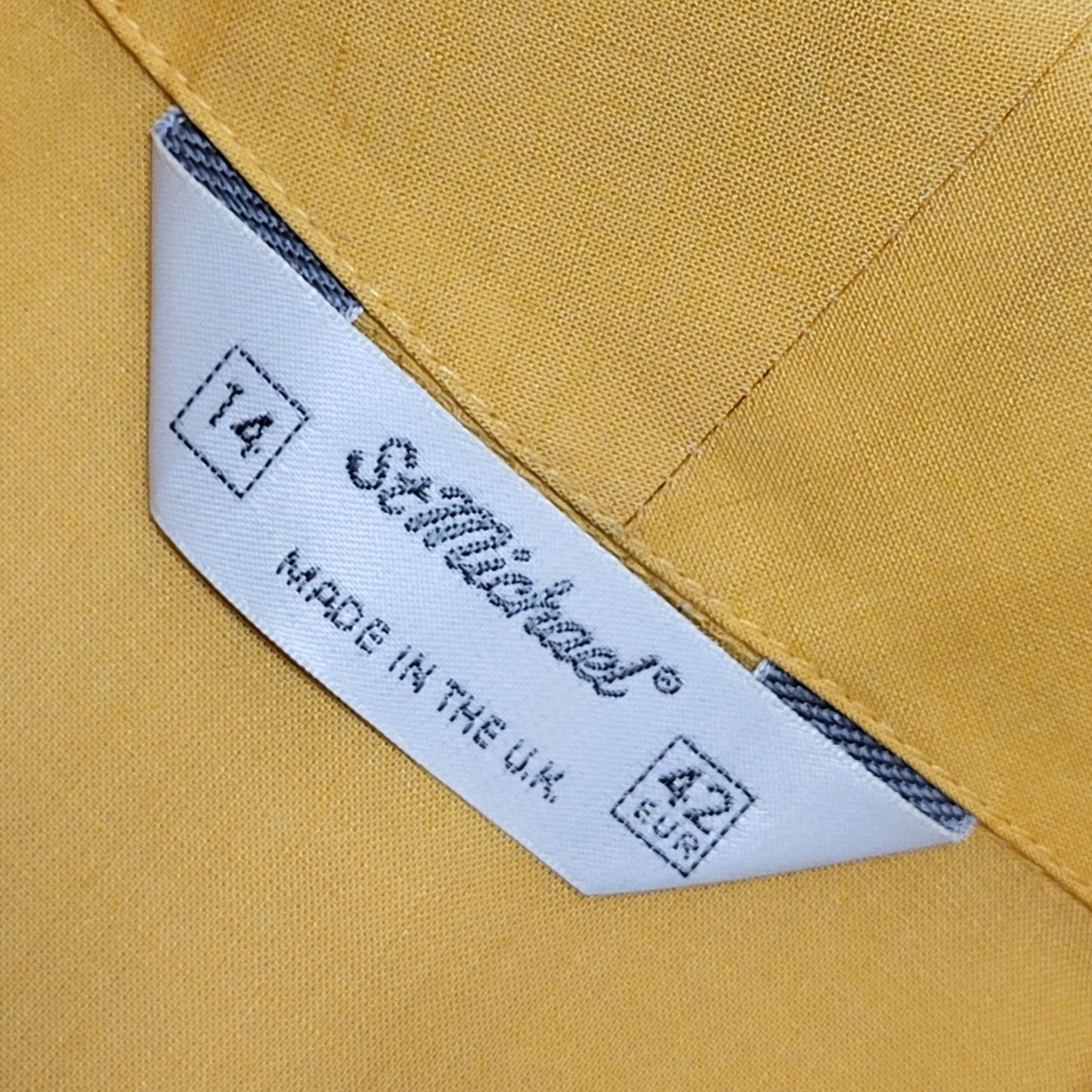 St Michael Vintage 80's Yellow Button Up Short Sleeve Blouse Uk Women's 14