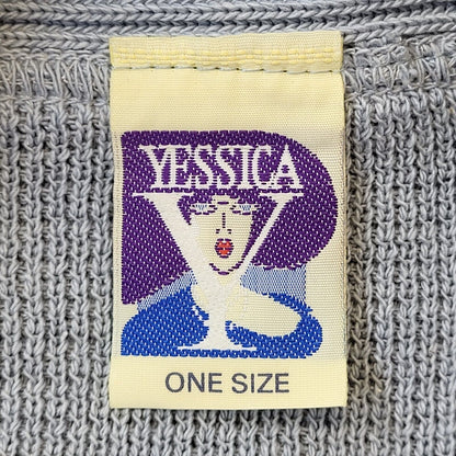 Yessica 80s Vintage Pale Blue Button Up Cardigan Women's One Size XL/XXL