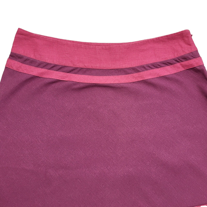 August Vintage 90's Pink & Purple Striped Midi A-Line Skirt Womens UK 14 W32