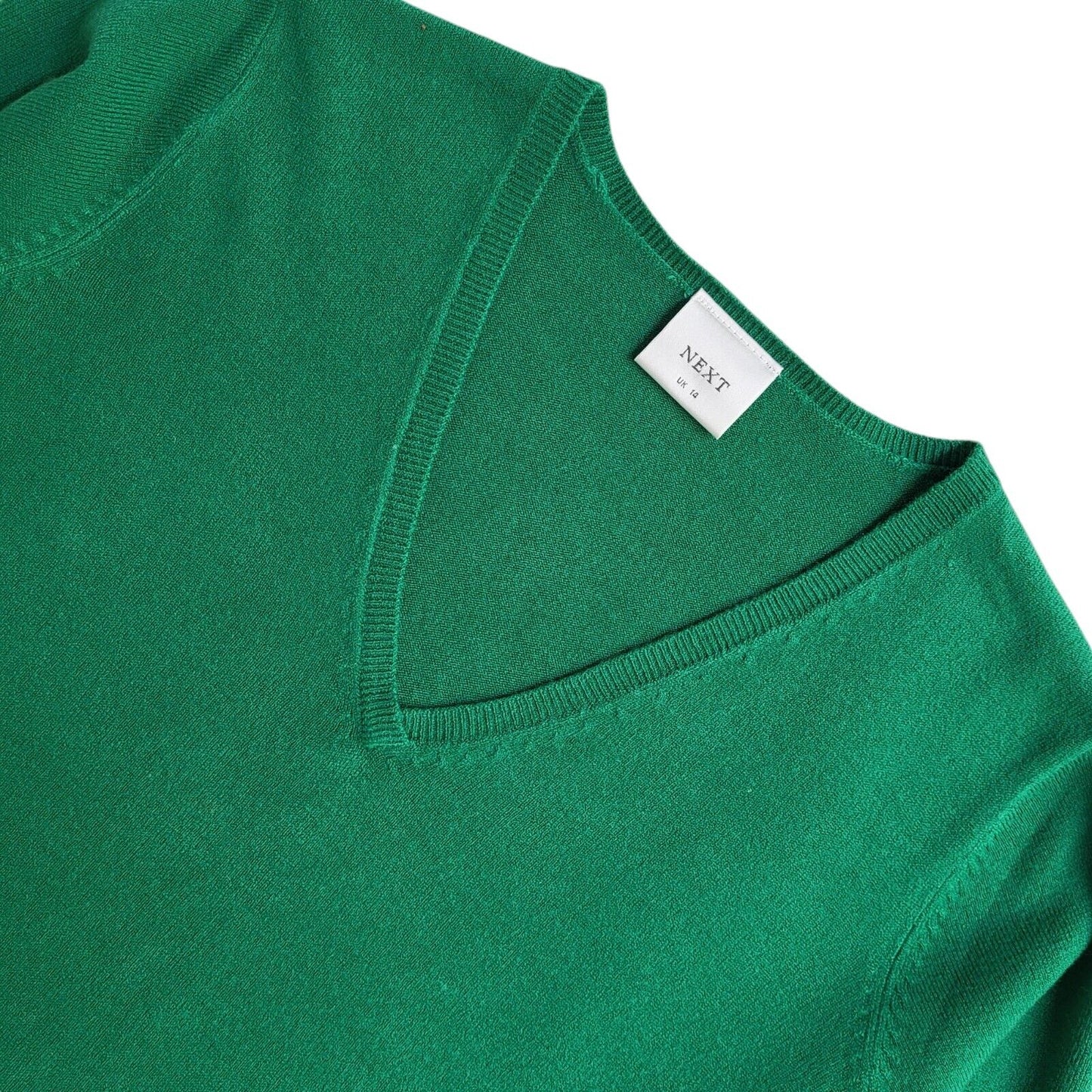 Next V-Neck Green Vintage 90's Jumper UK Women's Size 14