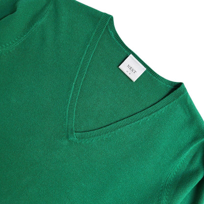 Next V-Neck Green Vintage 90's Jumper UK Women's Size 14