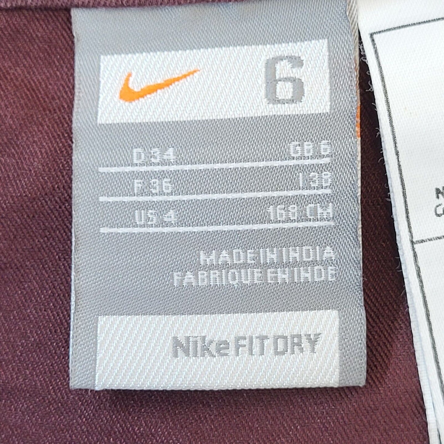 Nike Fit Y2K Maroon Tapered Trousers Womens UK6 W30 L28
