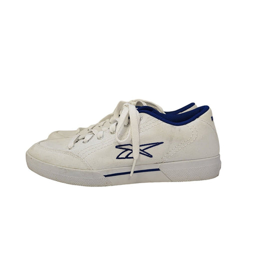 Reebok Tennis White & Blue Lace-up Sports Casual Women's Trainers Uk Size 4.5