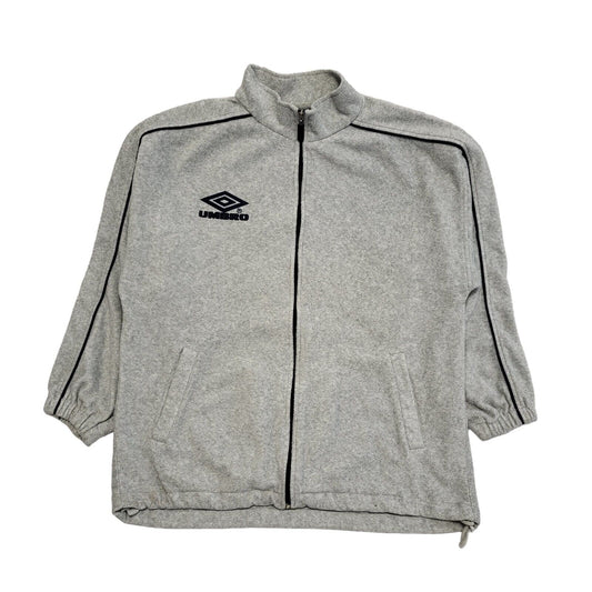 Umbro Grey Vintage 90's Fleece Track Top Jacket UK Men's Size XL