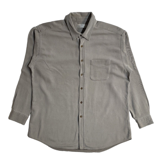 Marks and Spencer Grey Vintage 90's Long Sleeve Shirt UK Men's Size L