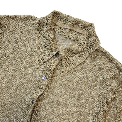Next 90s Vintage Gold Mesh Button Up Blouse Women's Size 14